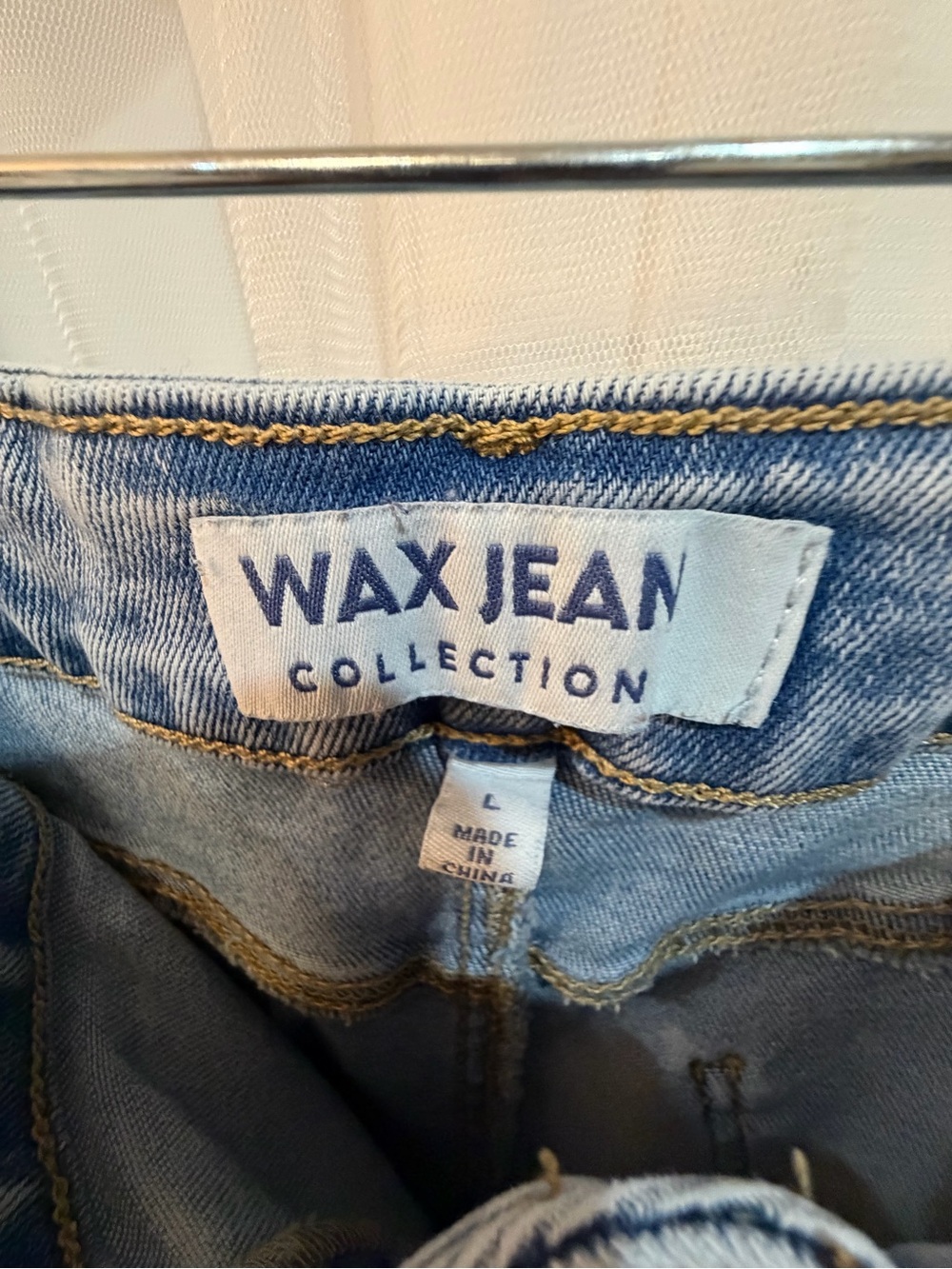 Wax Jean Blue Women's Denim Jeans with Gold Stitching
